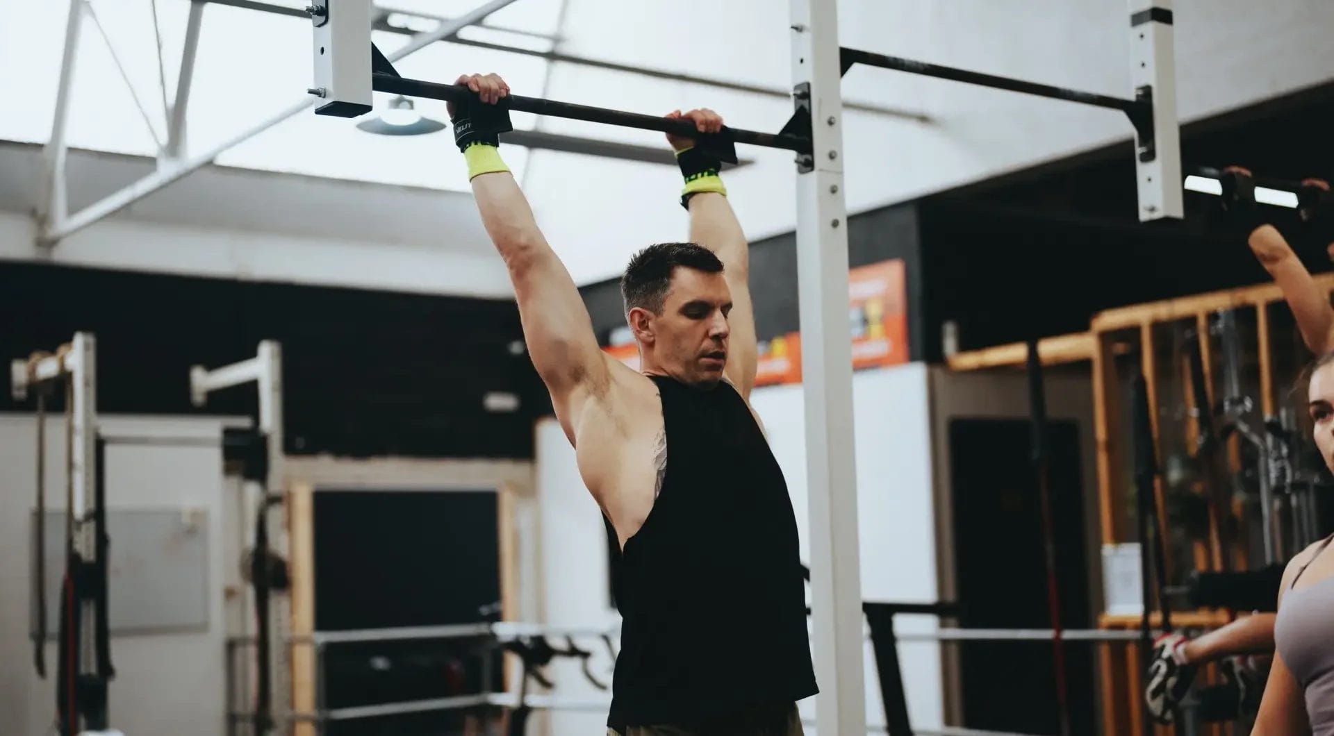 man functional training exercise